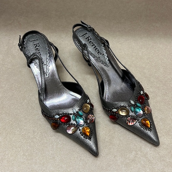 J. Renee Grey Jewel Heels
